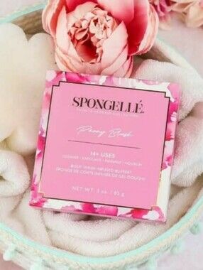 Spongelle Peony Blush Body Wash Infused Buffer Flower Sponge 85g *BNIB!